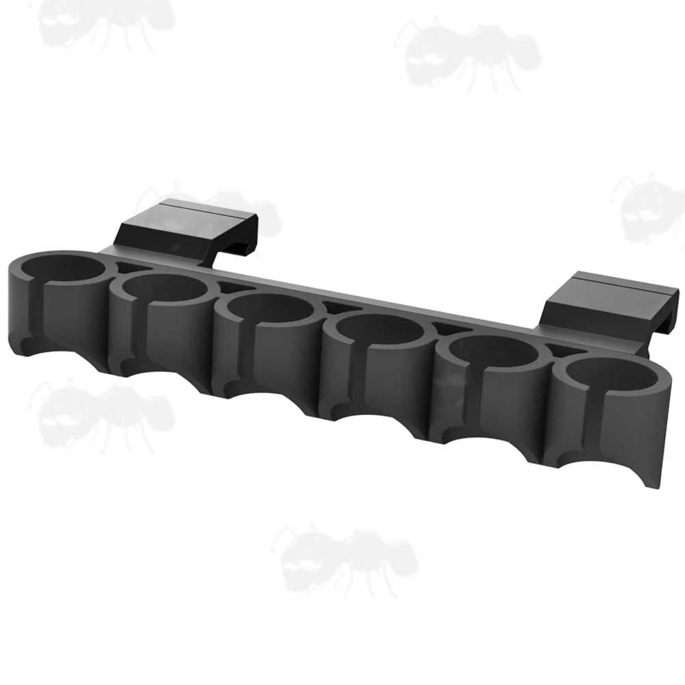 Side Saddle Shotgun Ammo Holder with Dual Picatinny Sight Rail Base Mounts